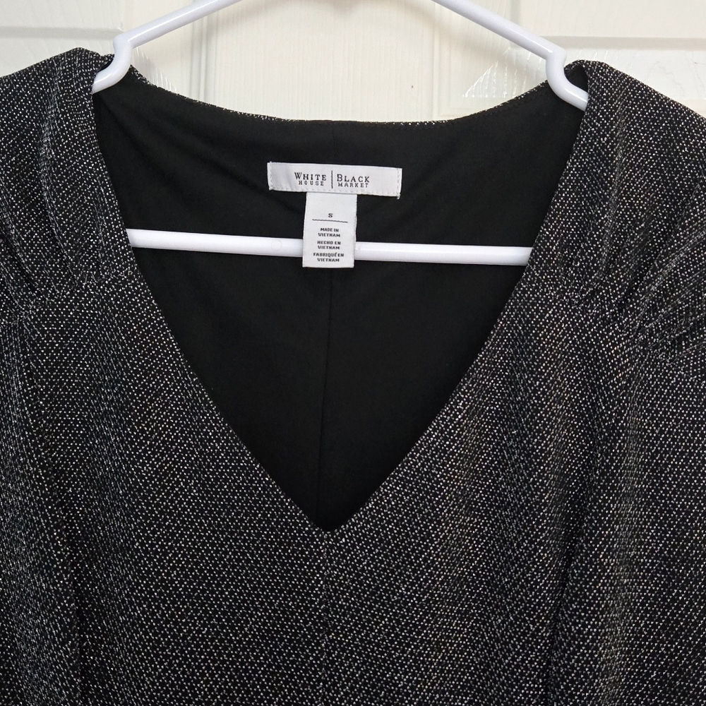 White House Black Market Shimmery V-Neck Dress - Picture 4 of 6